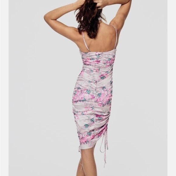 For Love and Lemons- Pink Floral Palais Adjustable Mini Dress - Picture 2 of 7